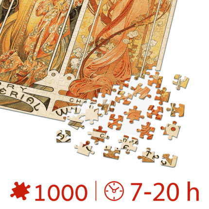 Puzzle adulți Alphonse Mucha - Moët & Chandon - Imperial and White Star - 1000 Piese-34199