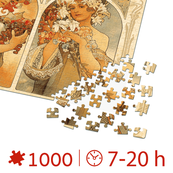 Puzzle adulți Alphonse Mucha - Fruit and Flower/Fructe și Flori - 1000 Piese-34203