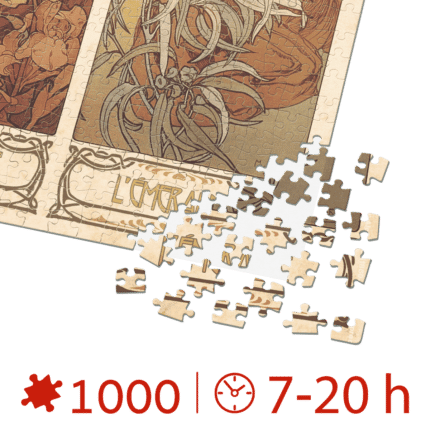 Puzzle adulți Alphonse Mucha - The Precious Stones/Pietre prețioase - 1000 Piese-34139