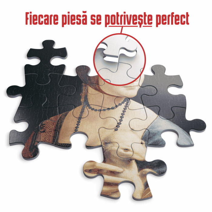 Puzzle adulti 1000 piese Lady with an Ermine/Dama cu hermină - 1000 Piese-34249