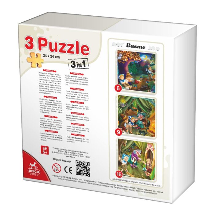 3 Puzzle - Basme - Cutie Mică-25086