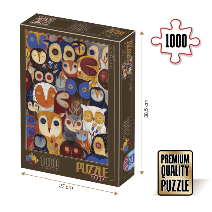 Puzzle adulți 1000 piese Kürti Andrea - Owls / Bufnițe-0