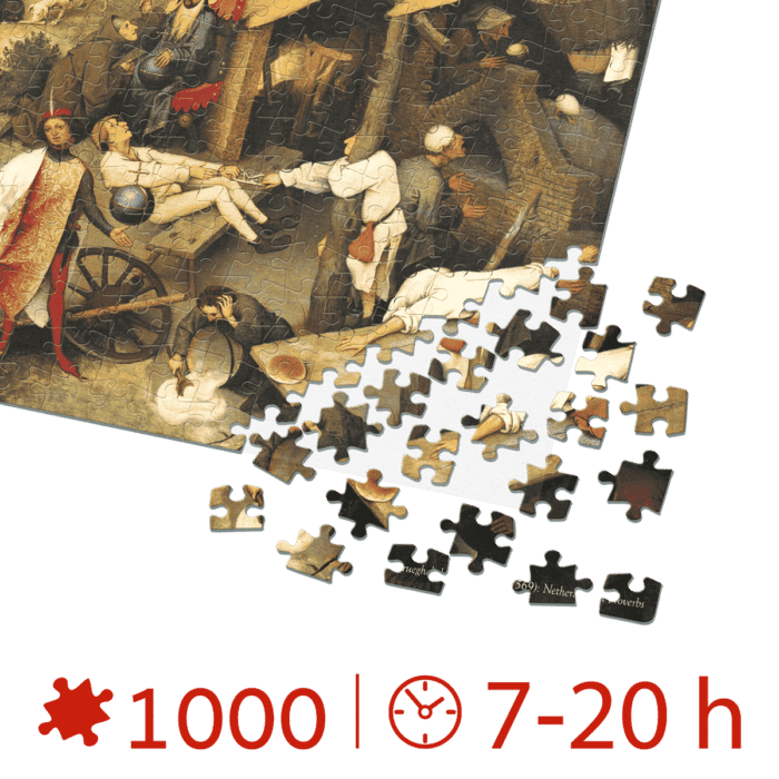 Puzzle adulți Bruegel cel Batrân - Netherlandish Proverbs/Proverbe olandeze - 1000 Piese-34109