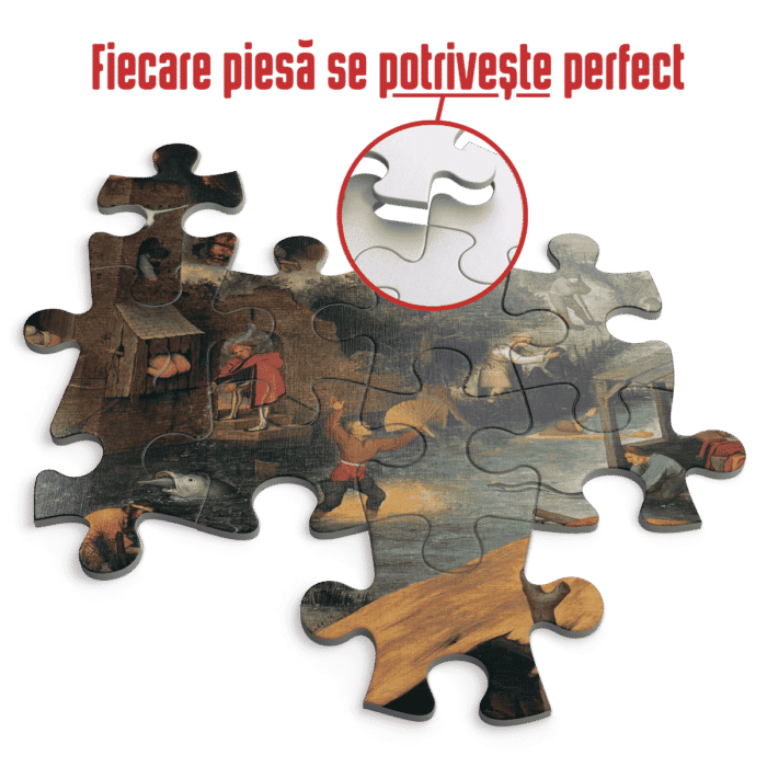 Puzzle adulți Bruegel cel Batrân - Netherlandish Proverbs/Proverbe olandeze - 1000 Piese-34177