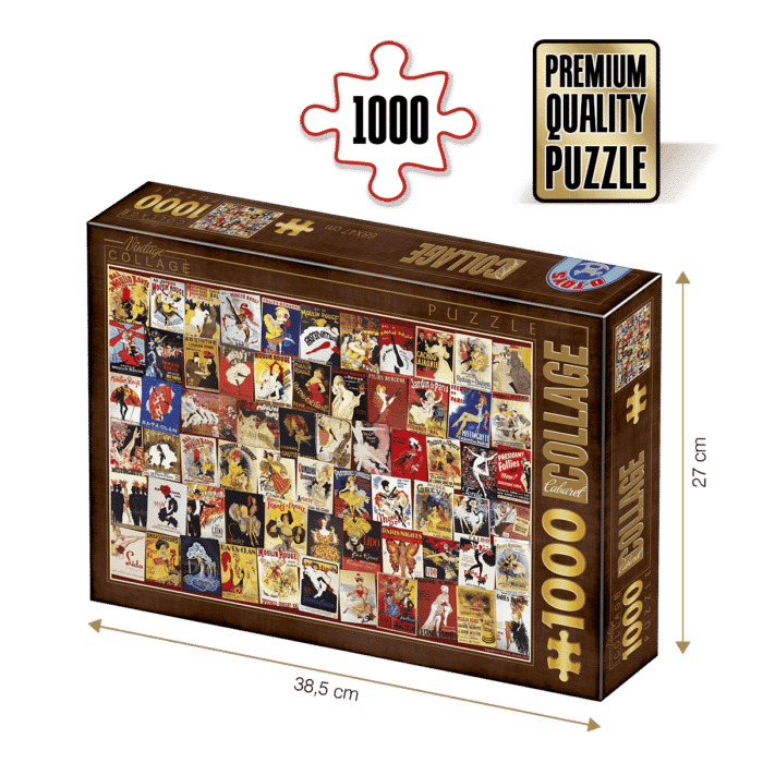 Puzzle adulți 1000 piese Vintage Collage - Cabaret Postcards-0