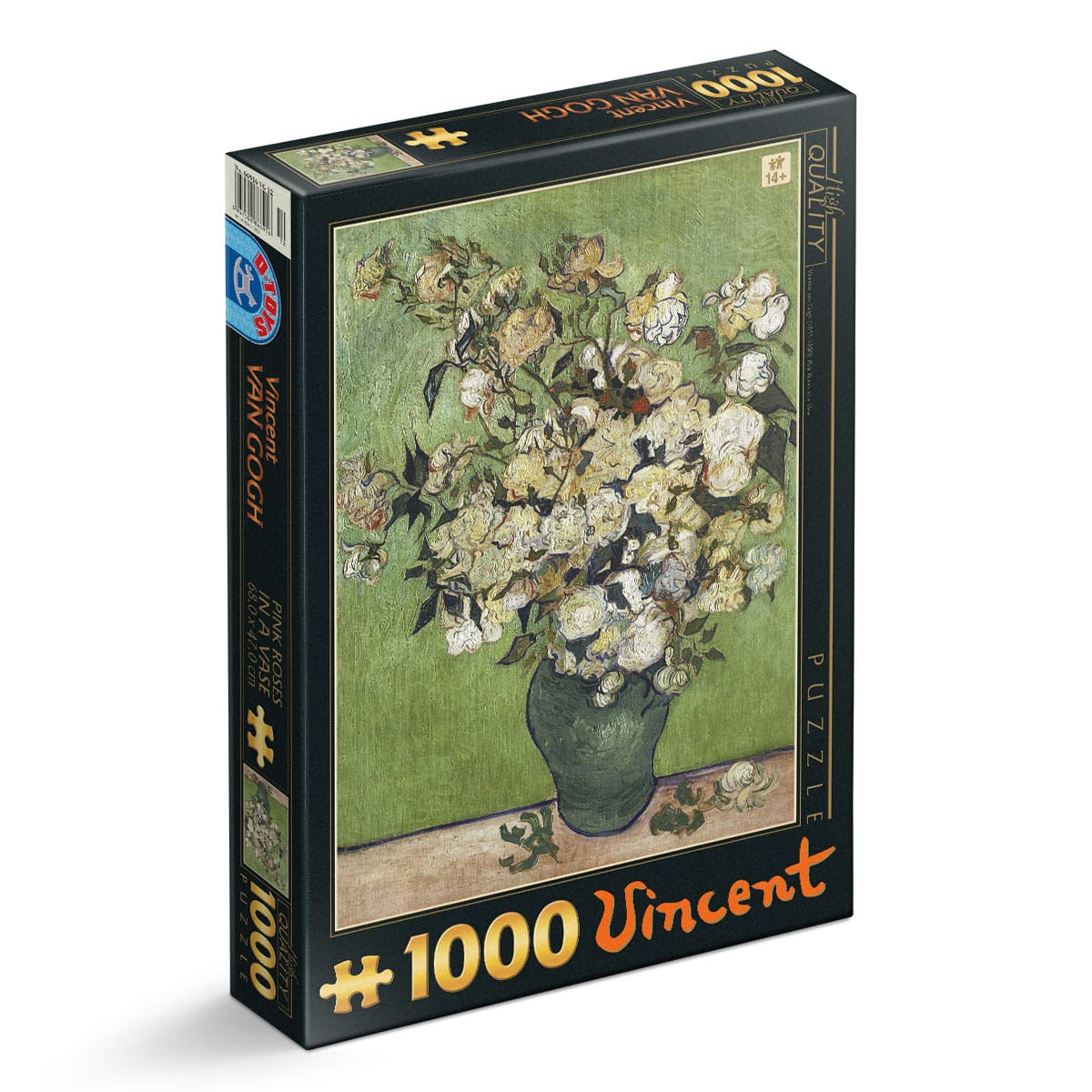 1000 Piece Adult Puzzle Vincent Van Gogh - Pink Roses in a Vase